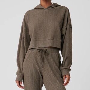 Alo Muse Hoodie & Sweatpant Set Olive Tree Small